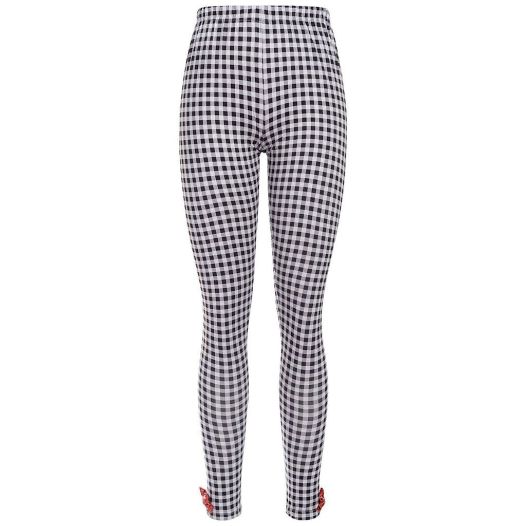 Red Riding Hood Gingham Fancy Dress Leggings Sequin Bow