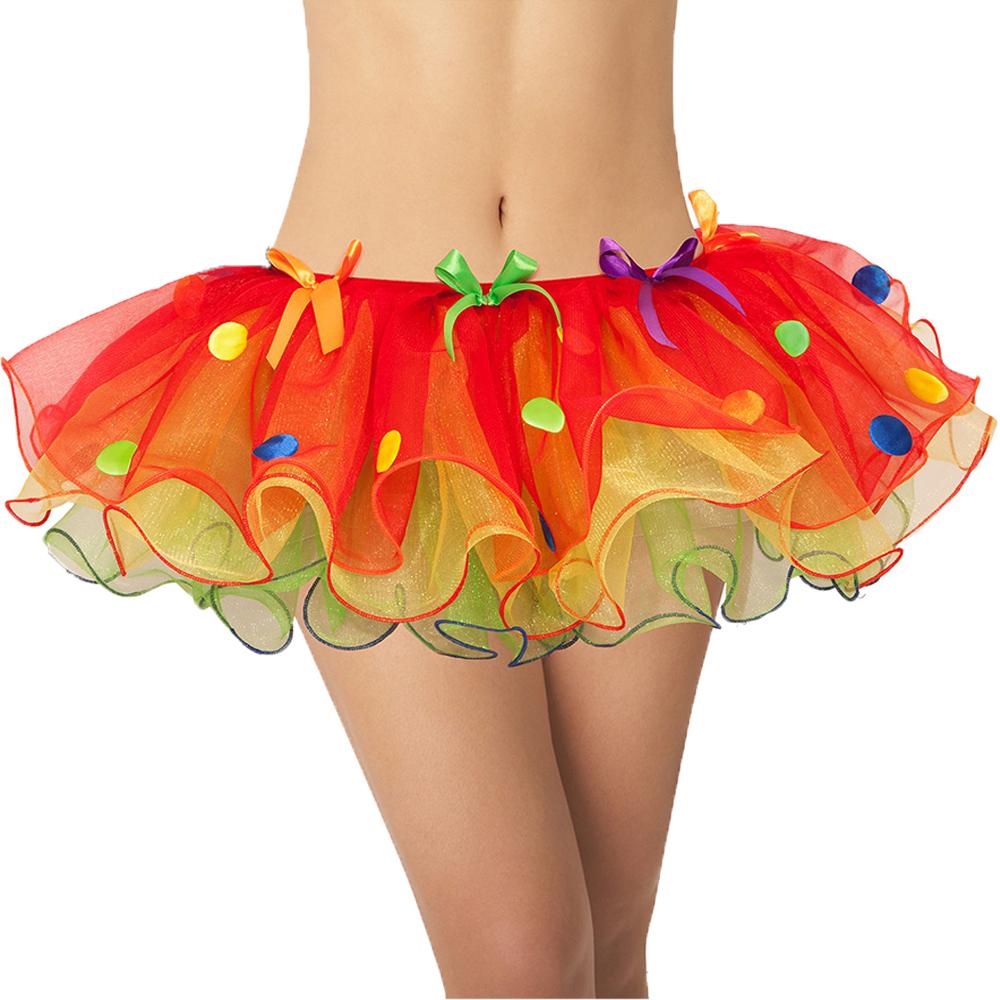 Women's Sassy Multicolour Layered Polkadot Clown Tutu Skirt