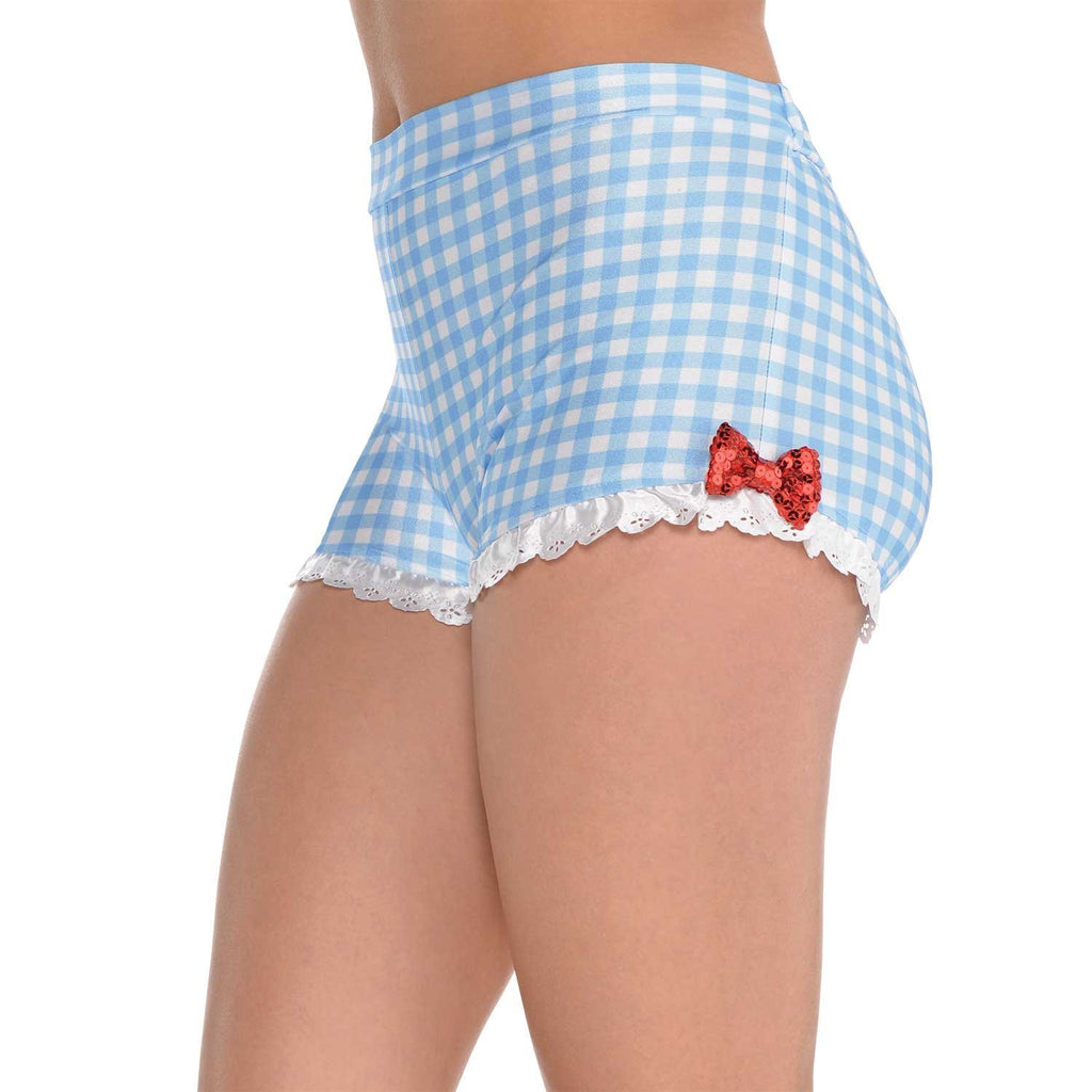 Women's Wizard of Oz Dorothy Blue Gingham Boyshorts Hot Pants