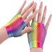 Short Multicolour Fishnet Gloves