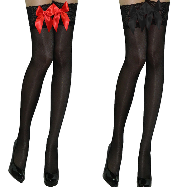 Black & Red Bow Stockings