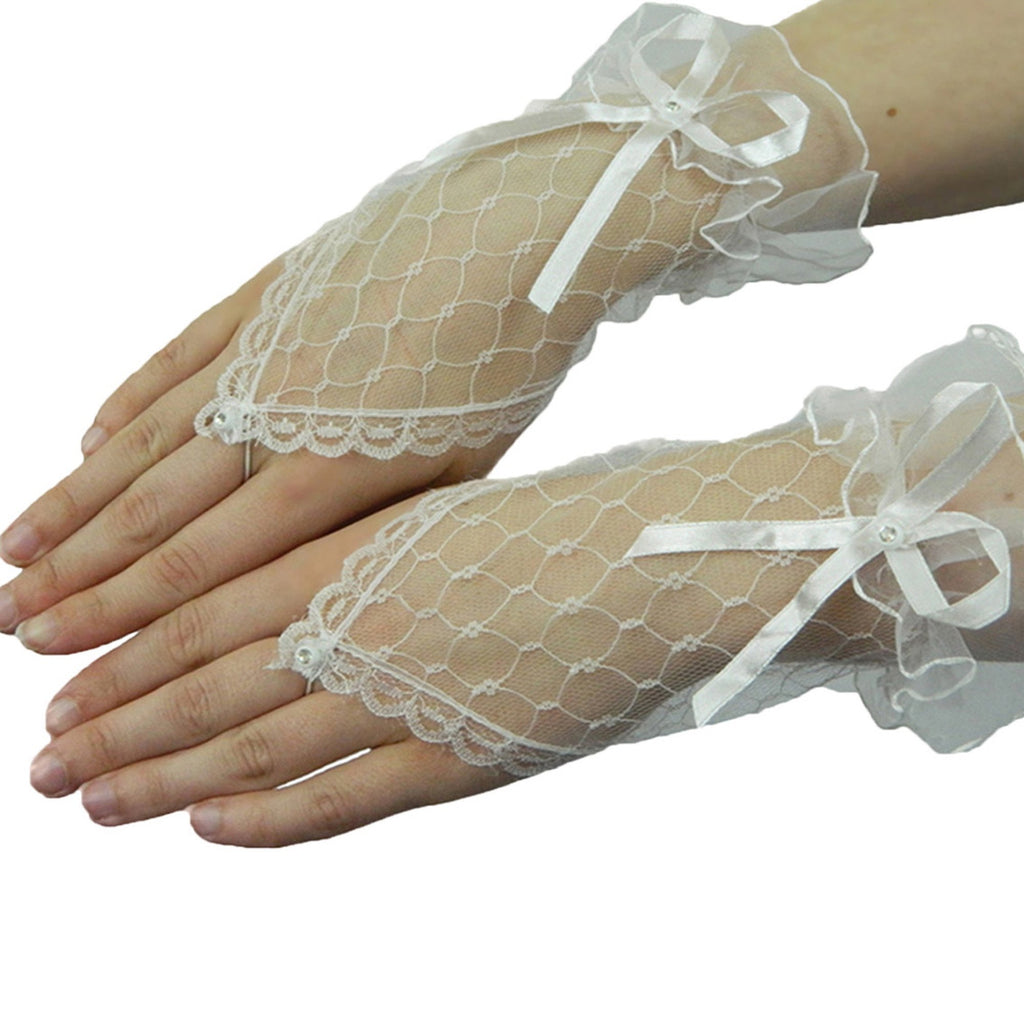 wrist gloves lace fingerless fancy dress wedding bridal
