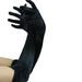 satin opera gloves black