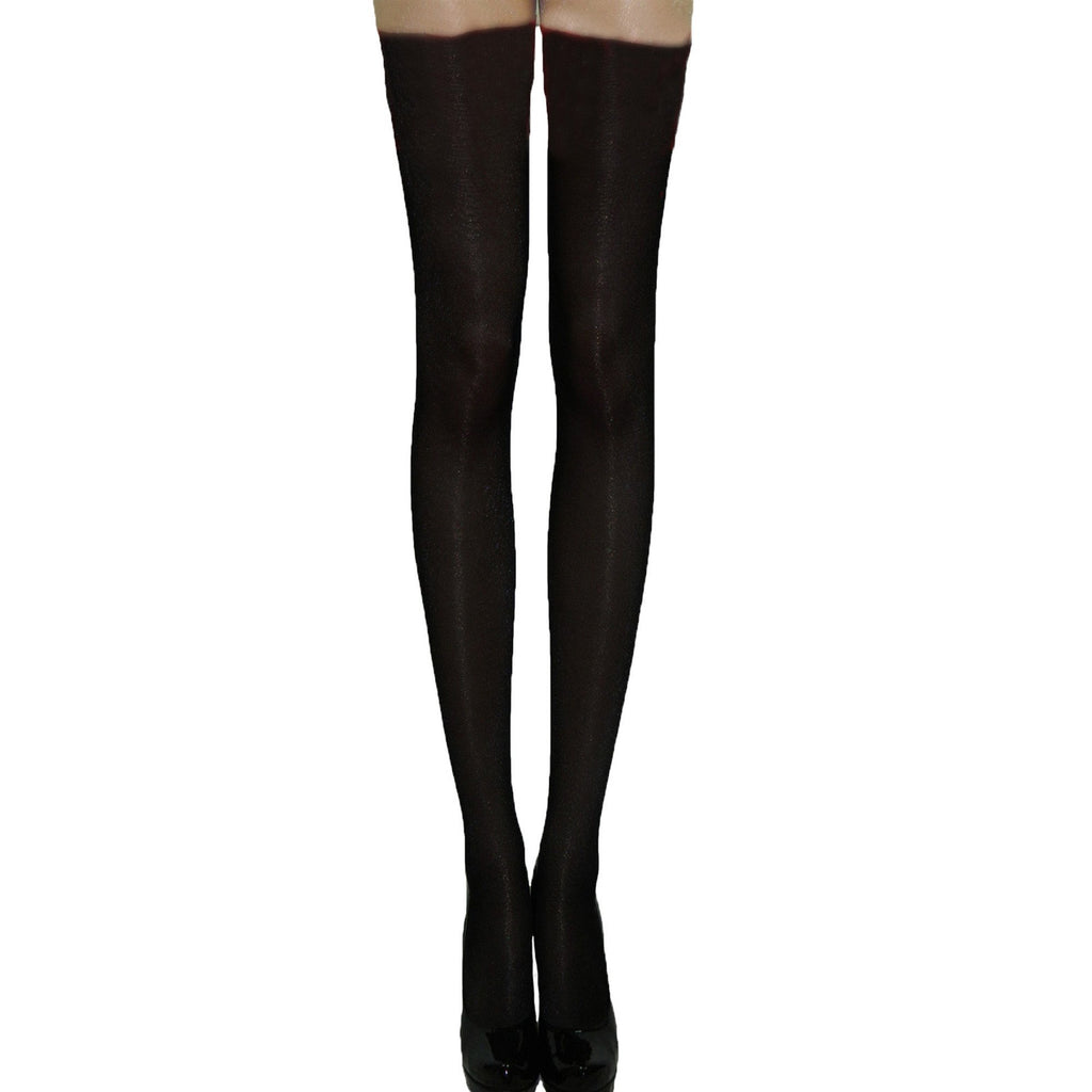 black over the knee semi opaque stockings