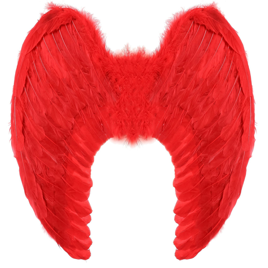 Red Real Feather Angel Wings