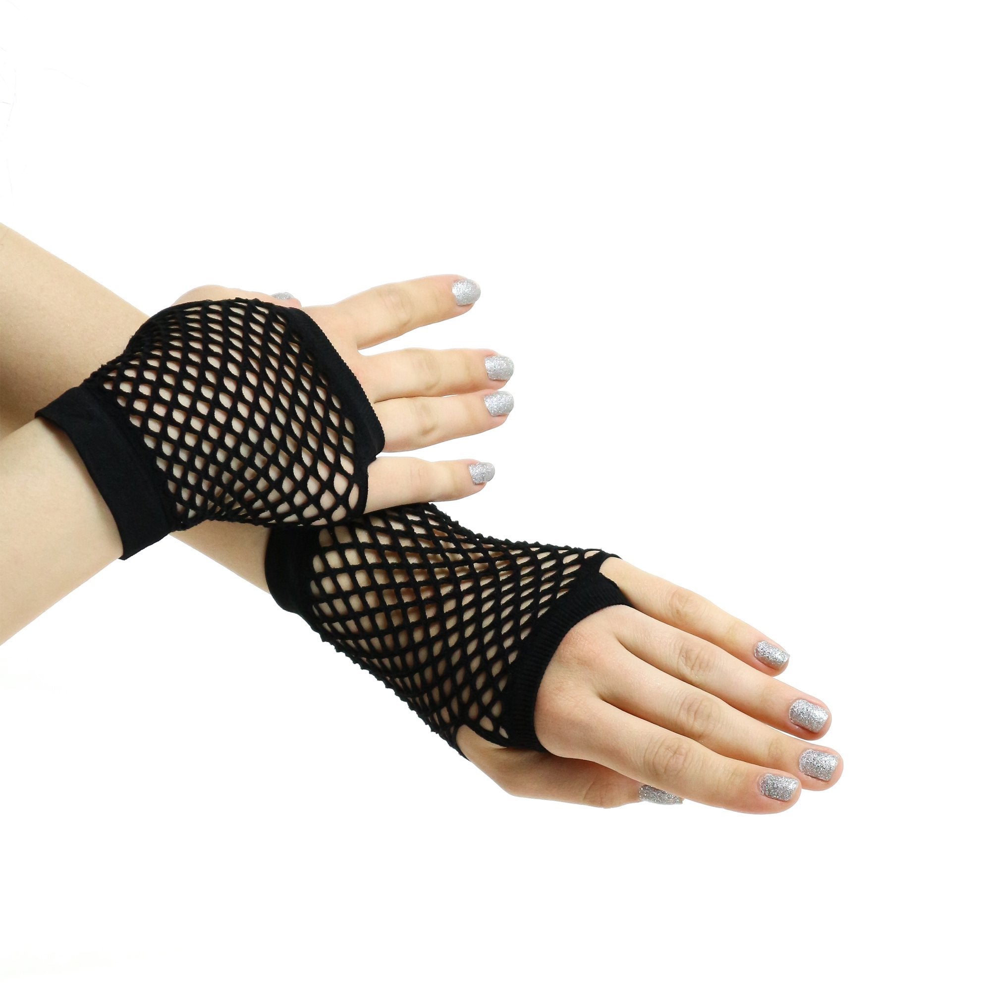 Short Black Fishnet Gloves