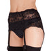 Sexy Lingerie Black Deep Lace Plus Size Suspender Belt
