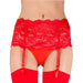 Sexy Lingerie Red Deep Lace Plus Size Suspender Belt