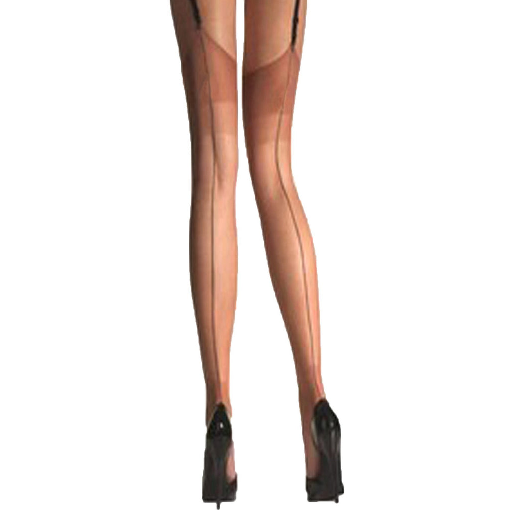 Silky Back Seam Sheer Stockings Nude with Nude Seam