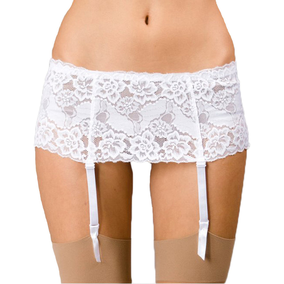 Deep Lace Suspender Belt + Free Sheer Stockings Deep Lace Suspender Belt + Free Sheer Stockings