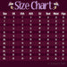 Ladies Size Chart - Yummy bee 