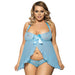 Blue Sexy Open Front Sleepwear Cami Plus Size