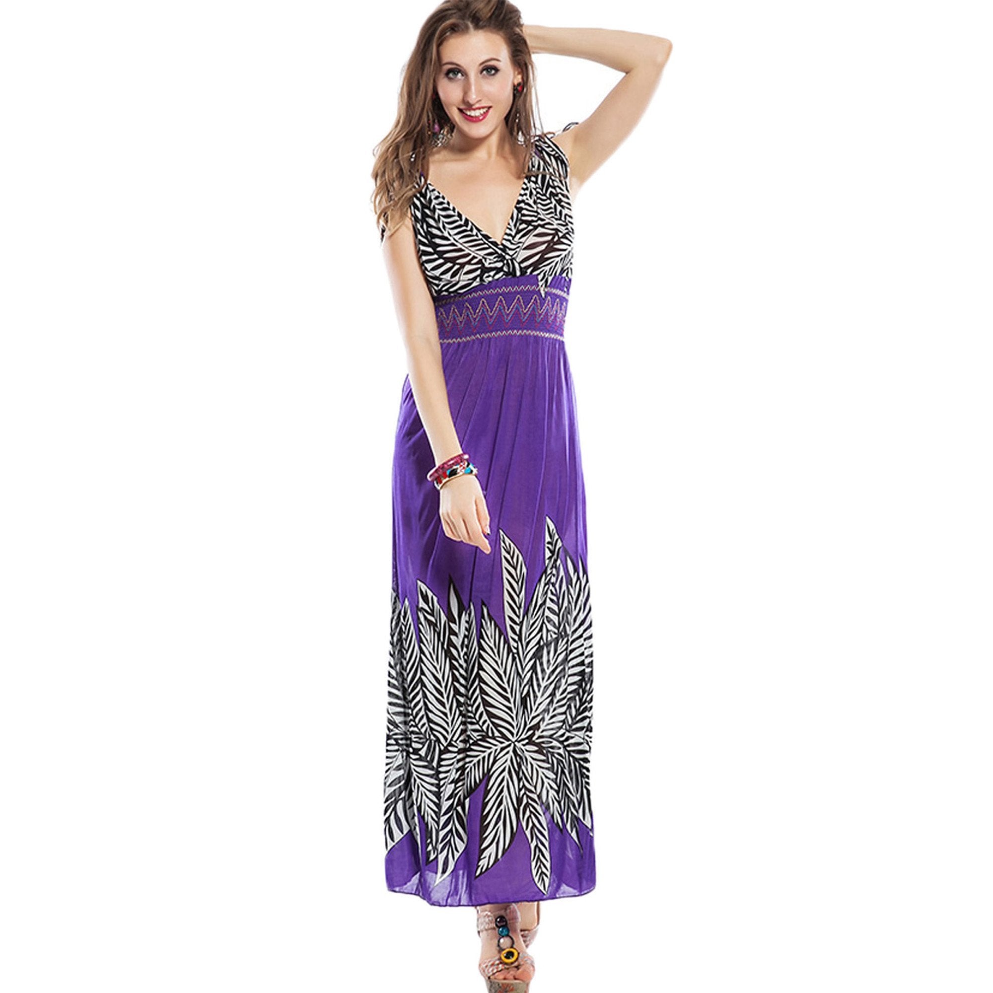 Maxi dress with palm leaves best sale