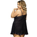 Sexy Plus Size Underwired Babydoll Black Back