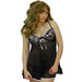 Floral Lace Satin Babydoll Pink 
