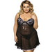 Floral Lace Satin Babydoll Plus Size Pink