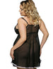 Floral Lace Satin Babydoll Plus Size Pink