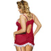 Red Plus Size Satin Cami Suspender Back