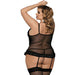 Embroidered Body Suspender Teddy Plus Size Back