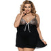 Sexy Pleated Black Babydoll Plus Size