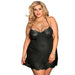 Yummy Bee Ladies Plus Size Black Lace Lingerie Dress 