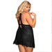 Yummy Bee Ladies Plus Size Lace Back Black Babydoll
