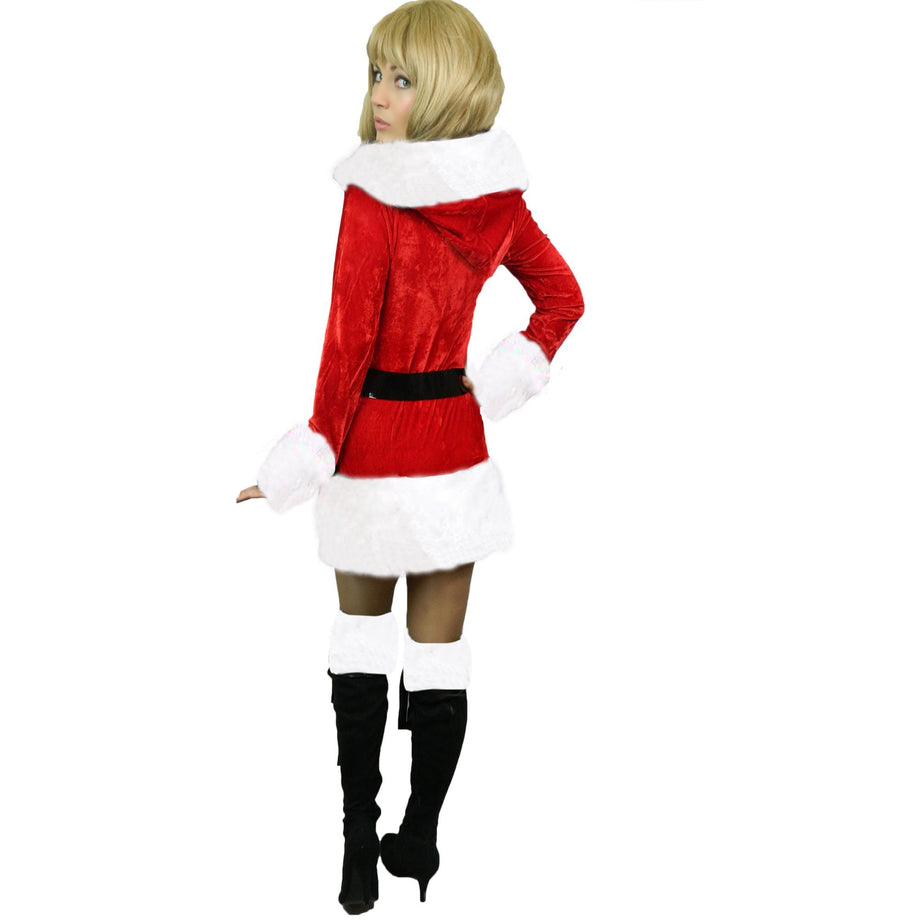 Mrs Claus Costume for Women Velvet Hooded Santa Dress Sizes 818 Mrs Claus Costume for Women Velvet Hooded Santa Dress Sizes 818