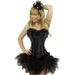 Ladies Plus Size Black Coloured Satin Corset & Tutu