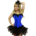 Ladies Plus Size Blue Coloured Satin Corset & Tutu