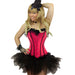 Ladies Plus Size Pink Coloured Satin Corset & Tutu