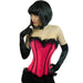 Ladies Plus Size Pink Coloured Satin Corset