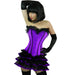Ladies Plus Size Purple Burlesque Corset & Short Ribbon Skirt