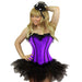 Ladies Plus Size Purple Coloured Satin Corset & Tutu