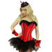 Ladies Plus Size Red Coloured Satin Corset & Tutu