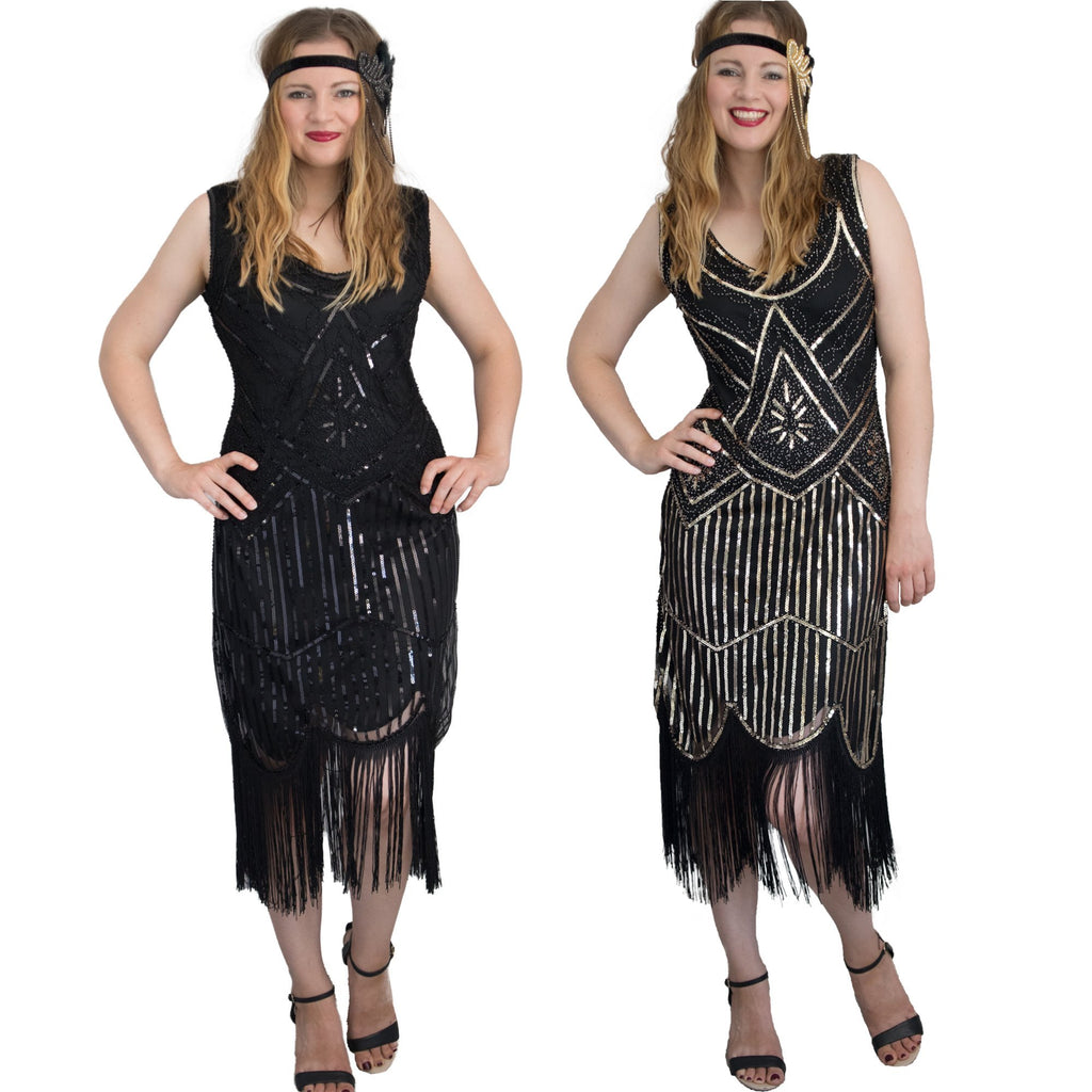 feather flapper gatsby fancy dress halloween party charleston peaky blinders costume outfit evening dress wear chicago vintage gold black bead fascinator christmas crystal xmas