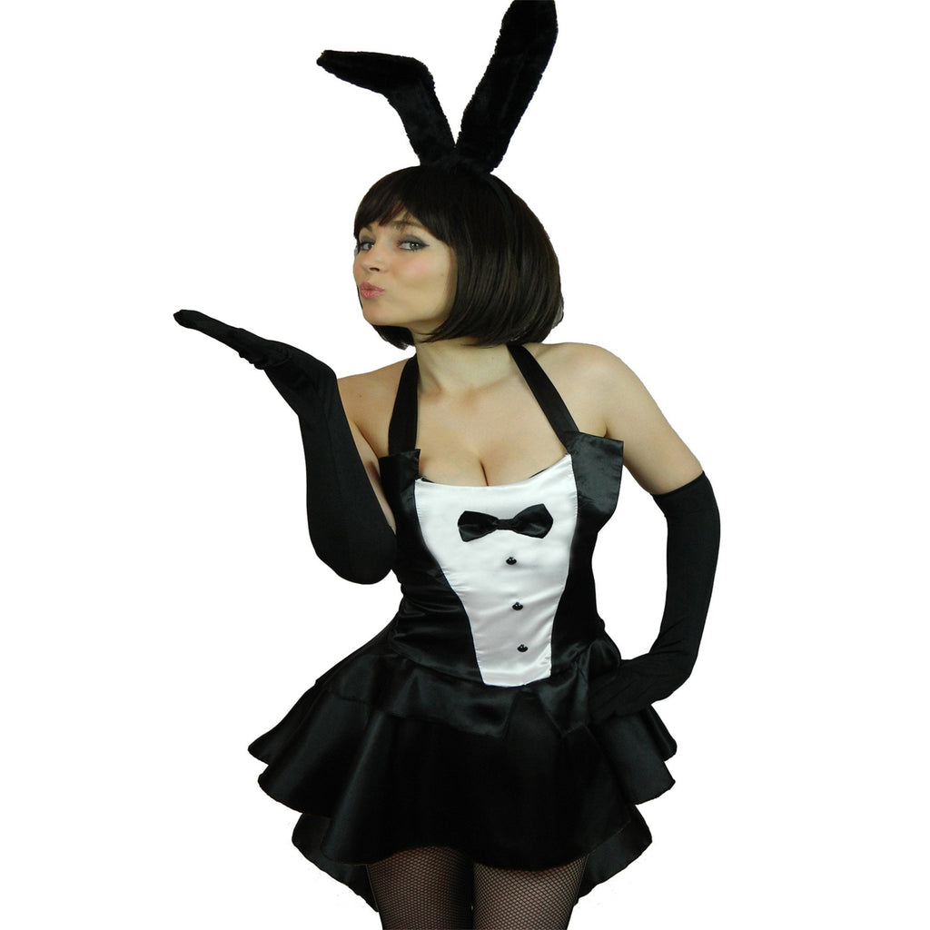 Yummy Bee Ladies Plus Size Sexy Bunny Costume + Free Fishnet Tights