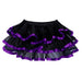 Black and Purple Ribbon Trim Frilled Skirt