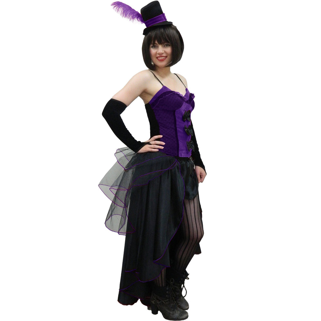 Ladies Plus Size Purple Burlesque Saloon Girl Costume