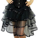 Black Ribbon Trimmed Long Burlesque Skirt