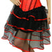 Red Ribbon Trimmed Long Burlesque Skirt