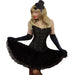 Ladies Black Plus Size Gemstone Bustier & Lace Skirt 