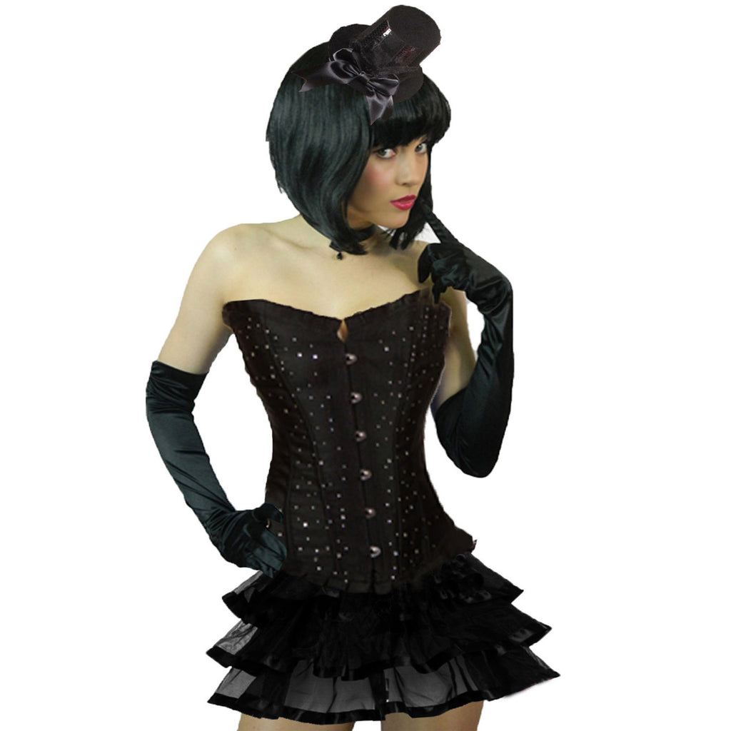 Ladies Black Plus Size Sexy Moulin Rouge Costume