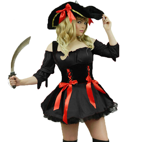 Ladies Adult Black High Seas Pirate Costume