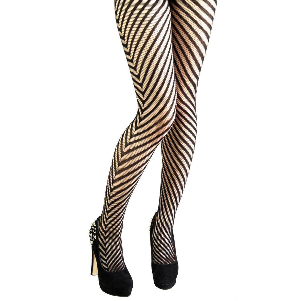 Women's Fishnet Stripe Pattern Tights
