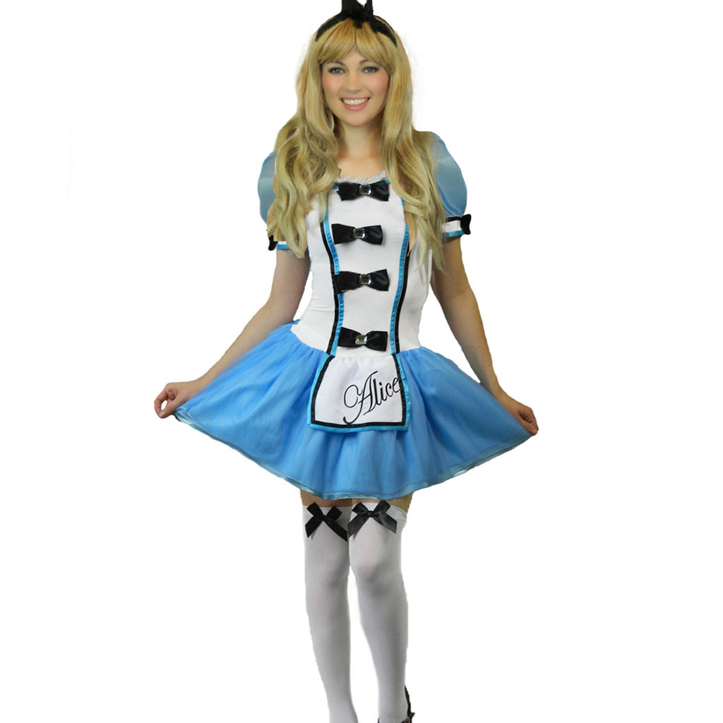 Ladies Deluxe Alice in Wonderland Costume + Socks Plus Size